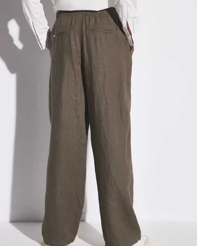 Street One Wide Leg Linnen Broek - Acron Brown