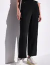 Street One Wide Leg Musselin Hose - Black
