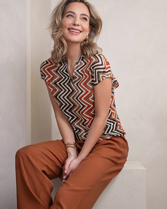 Elvira Collections Top Lize - Zigzag Bronzed