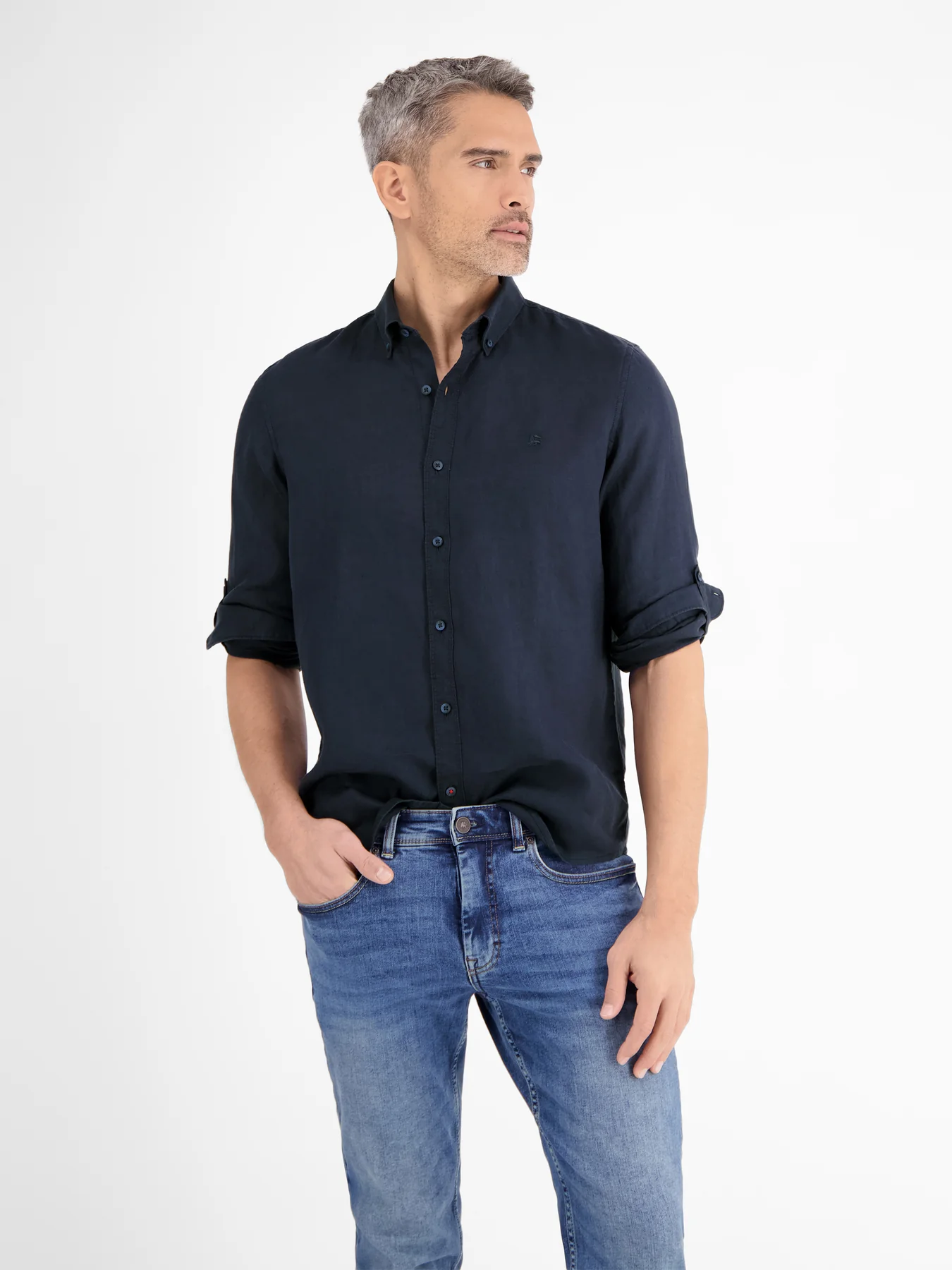 Lerros Leinenmix Hemd - Classic Navy