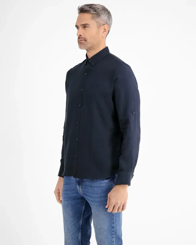 Lerros Linnenmix Overhemd - Classic Navy