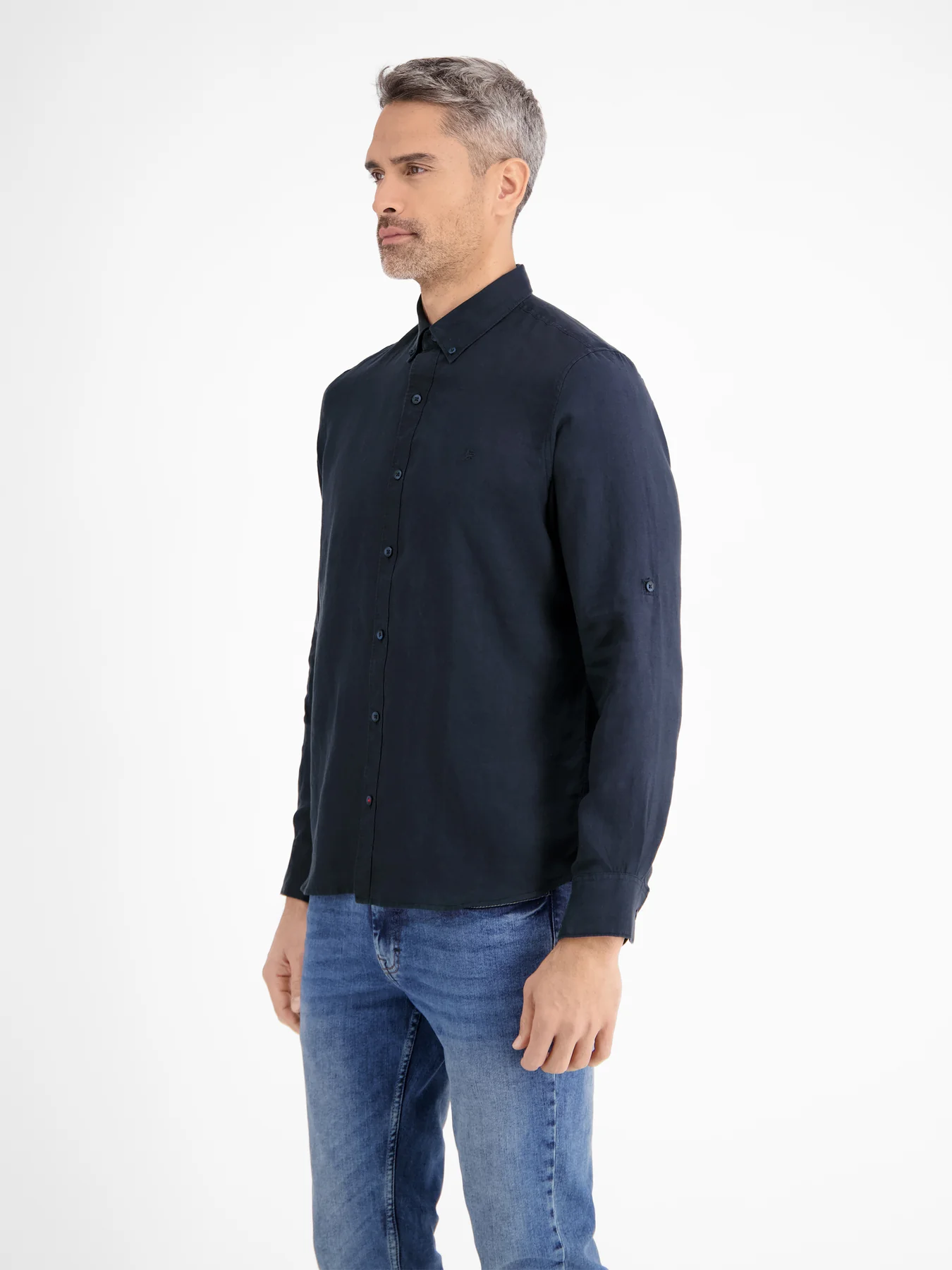 Lerros Leinenmix Hemd - Classic Navy