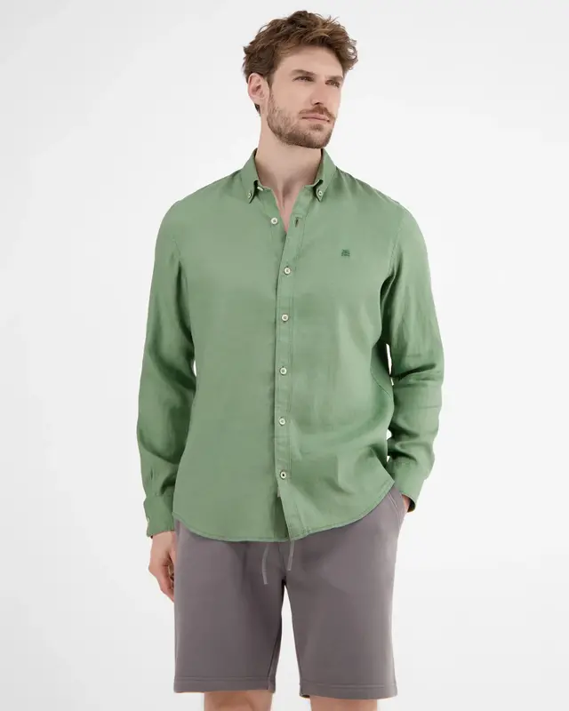 Lerros Linnenmix Overhemd - Sage Green