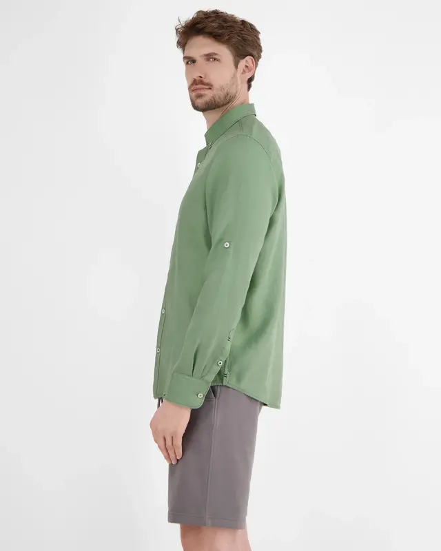 Lerros Linnenmix Overhemd - Sage Green