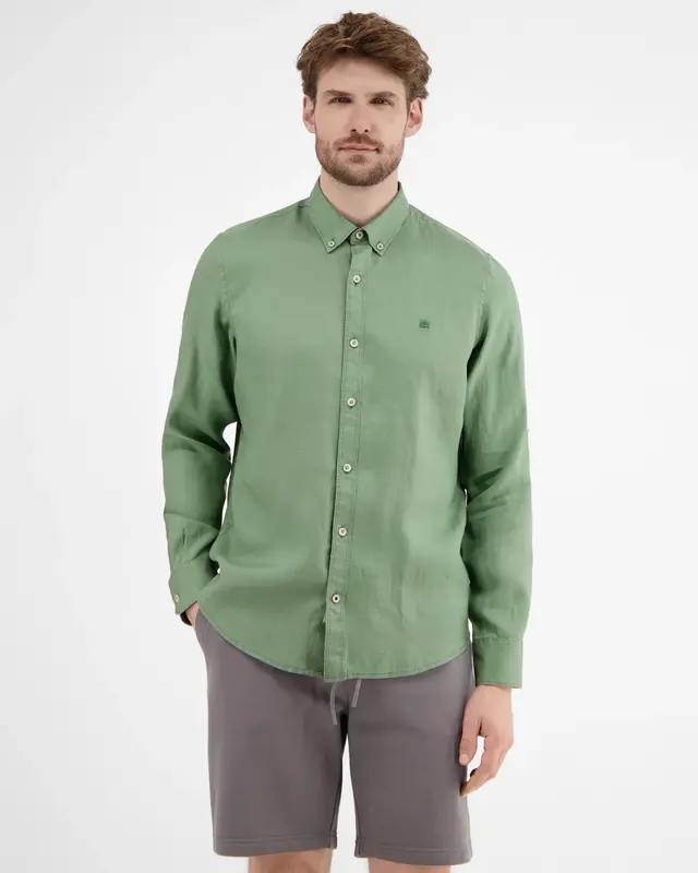 Lerros Linnenmix Overhemd - Sage Green