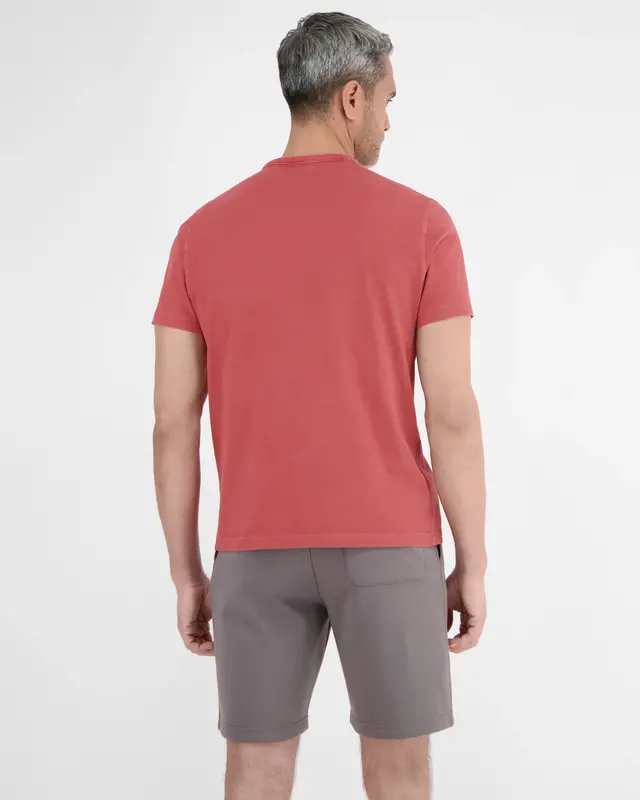Lerros T-Shirt met Borstzak - Earth Red