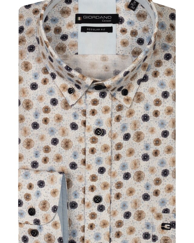 Giordano Korte Mouw Satin Stretch Overhemd - Navy