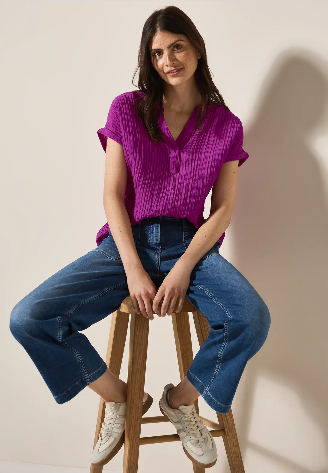 Cecil Strukturbluse - Anemone Pink