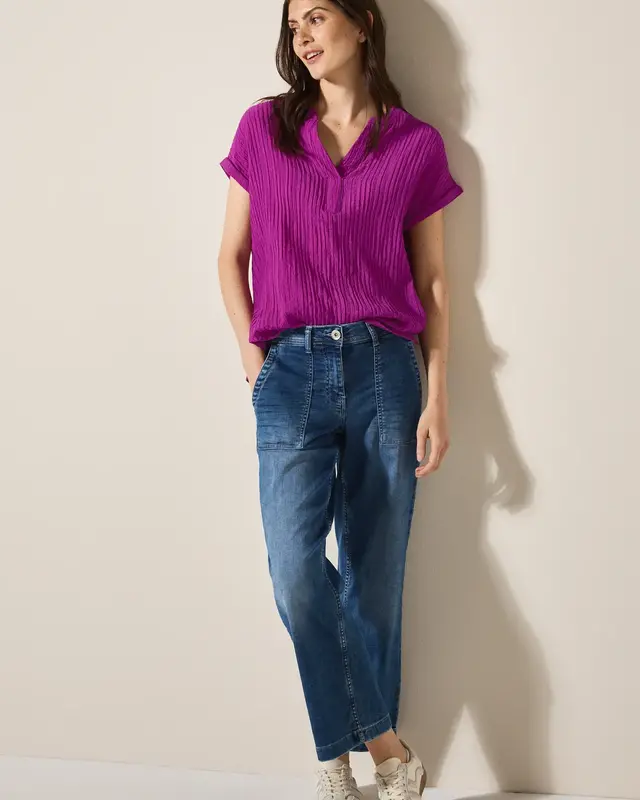 Cecil Structured Blouse - Anemone Pink