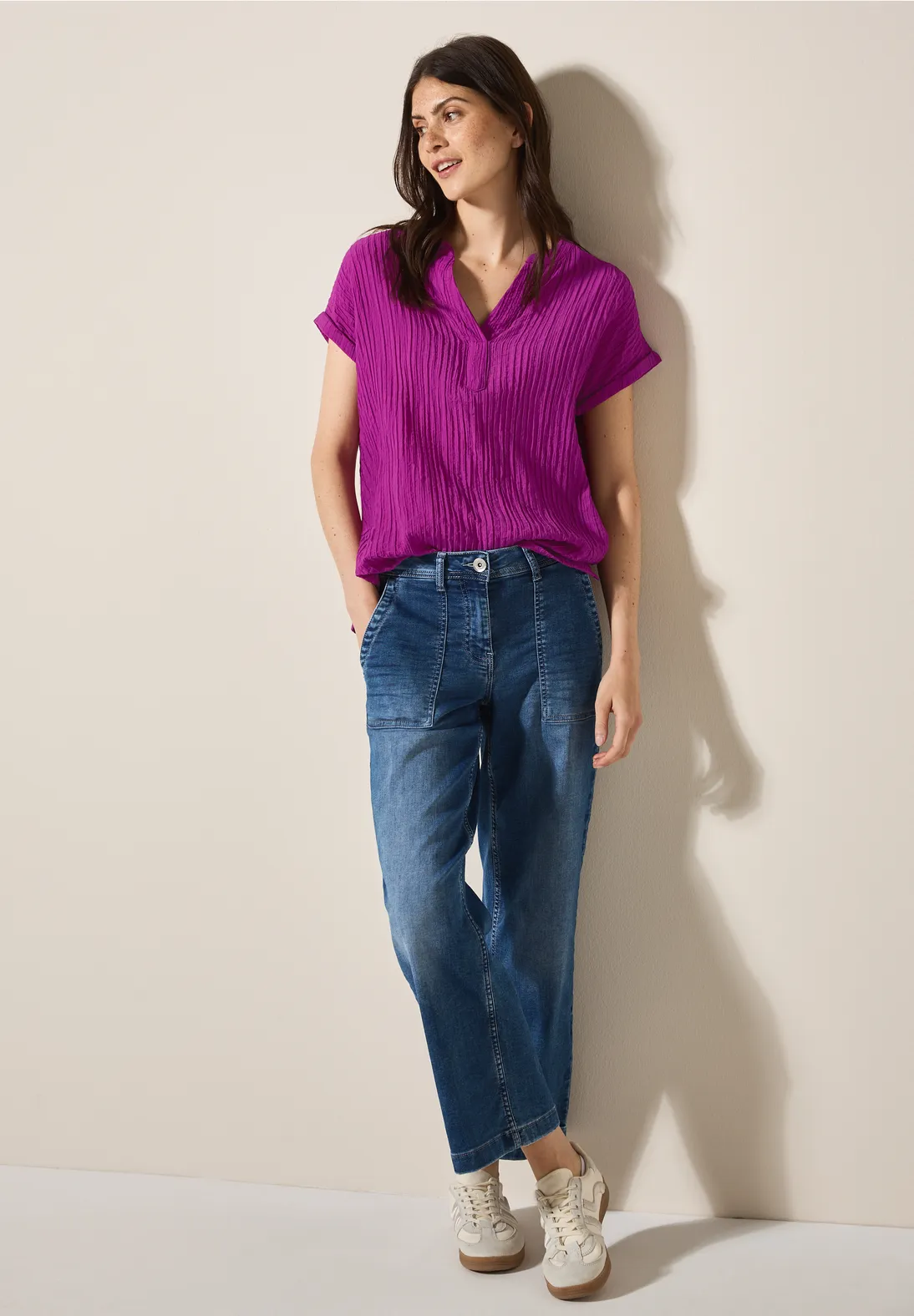 Cecil Structured Blouse - Anemone Pink