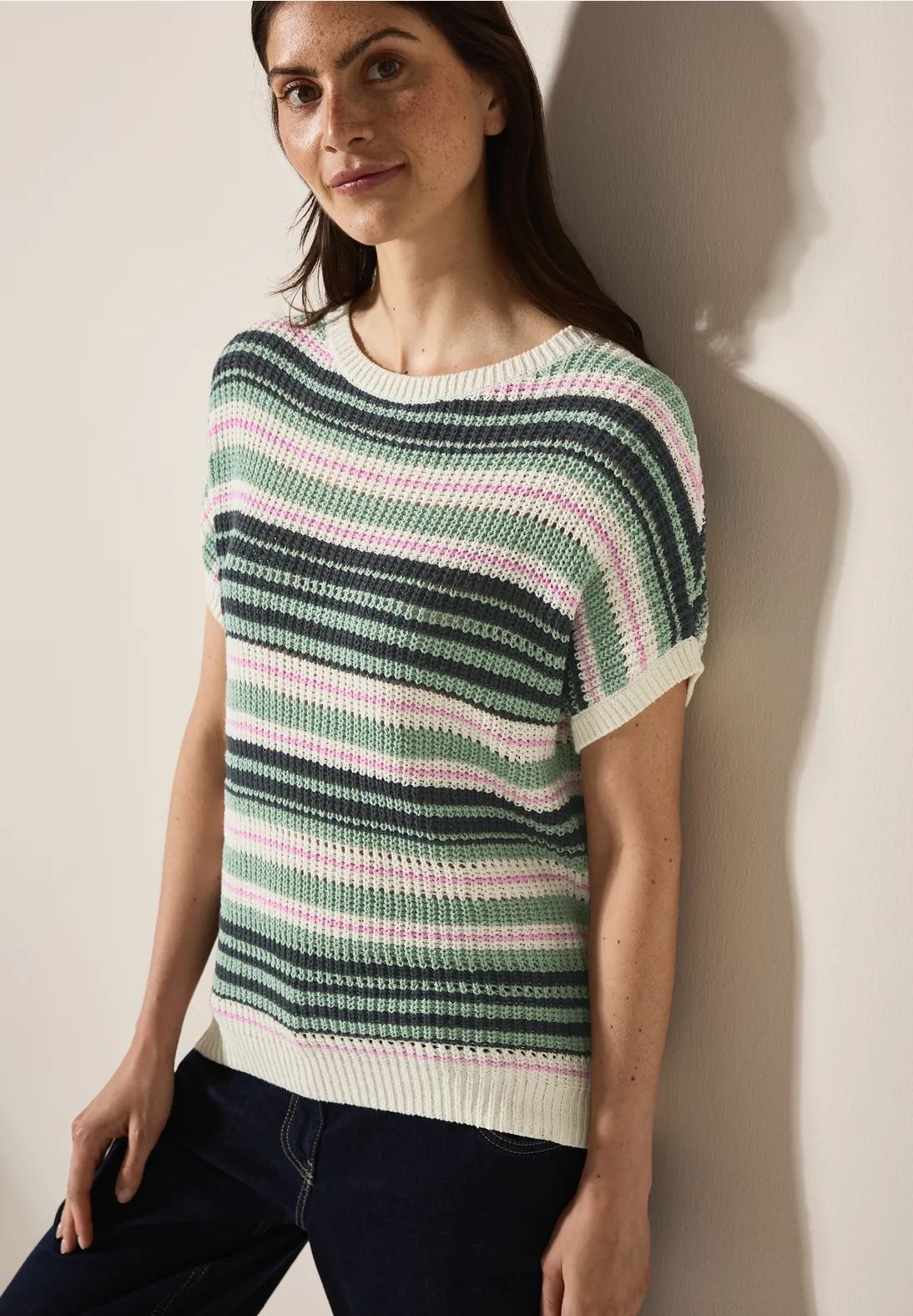 Cecil Trui met Strepen - Slate Khaki