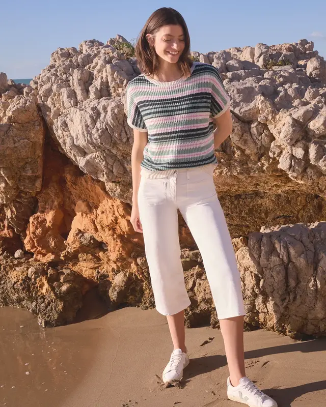 Cecil Trui met Strepen - Slate Khaki