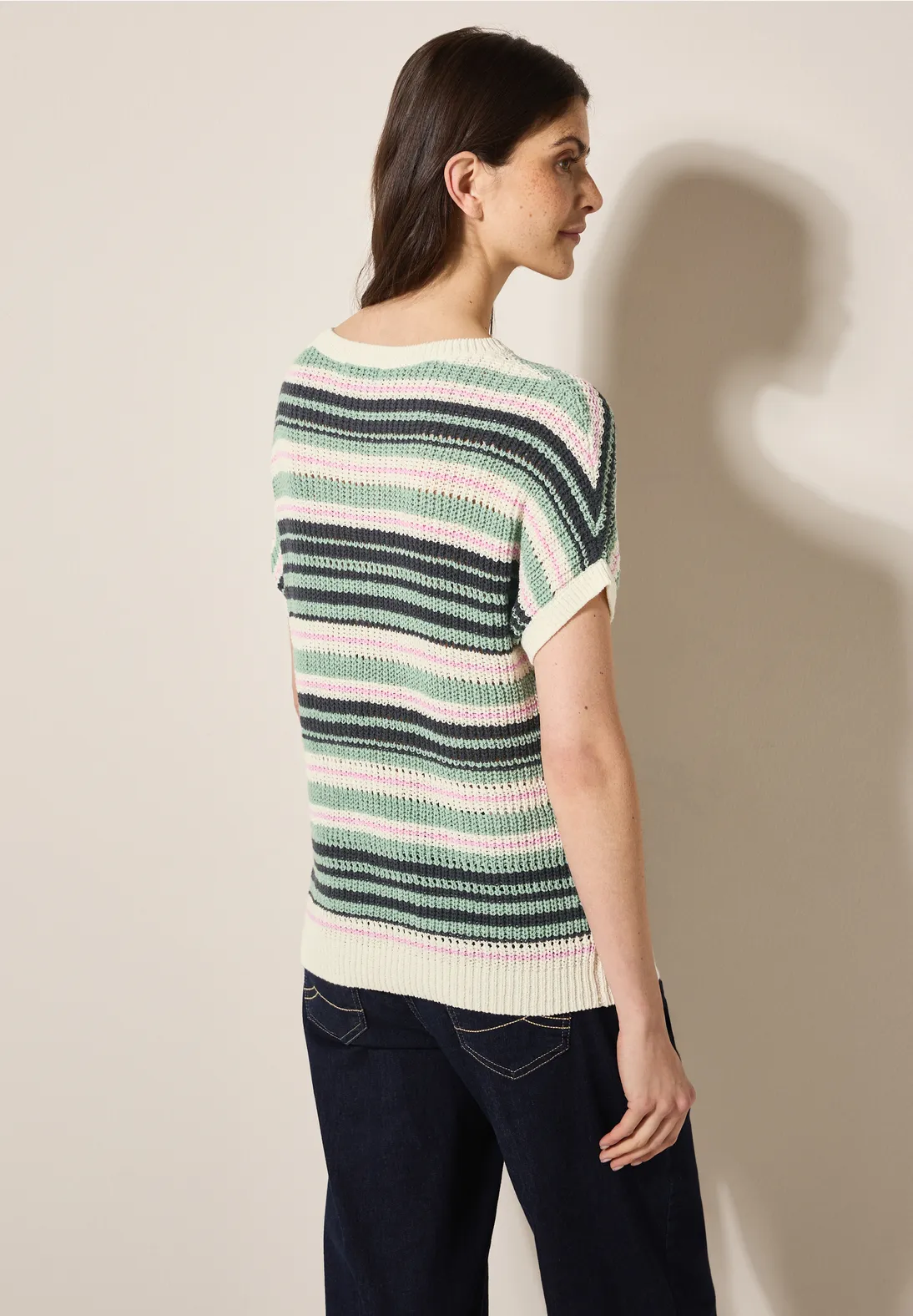 Cecil Striped Jumper - Slate Khaki