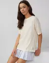 QS by S. Oliver Uni Shirt im Loose Fit - Off White