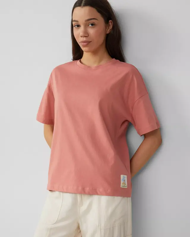 QS by S. Oliver Uni Shirt in Loose Fit - Papaja