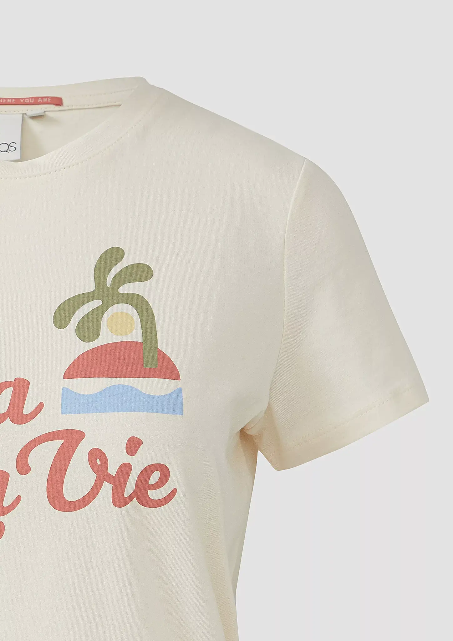 QS by S. Oliver Shirt with Frontprint - Off White