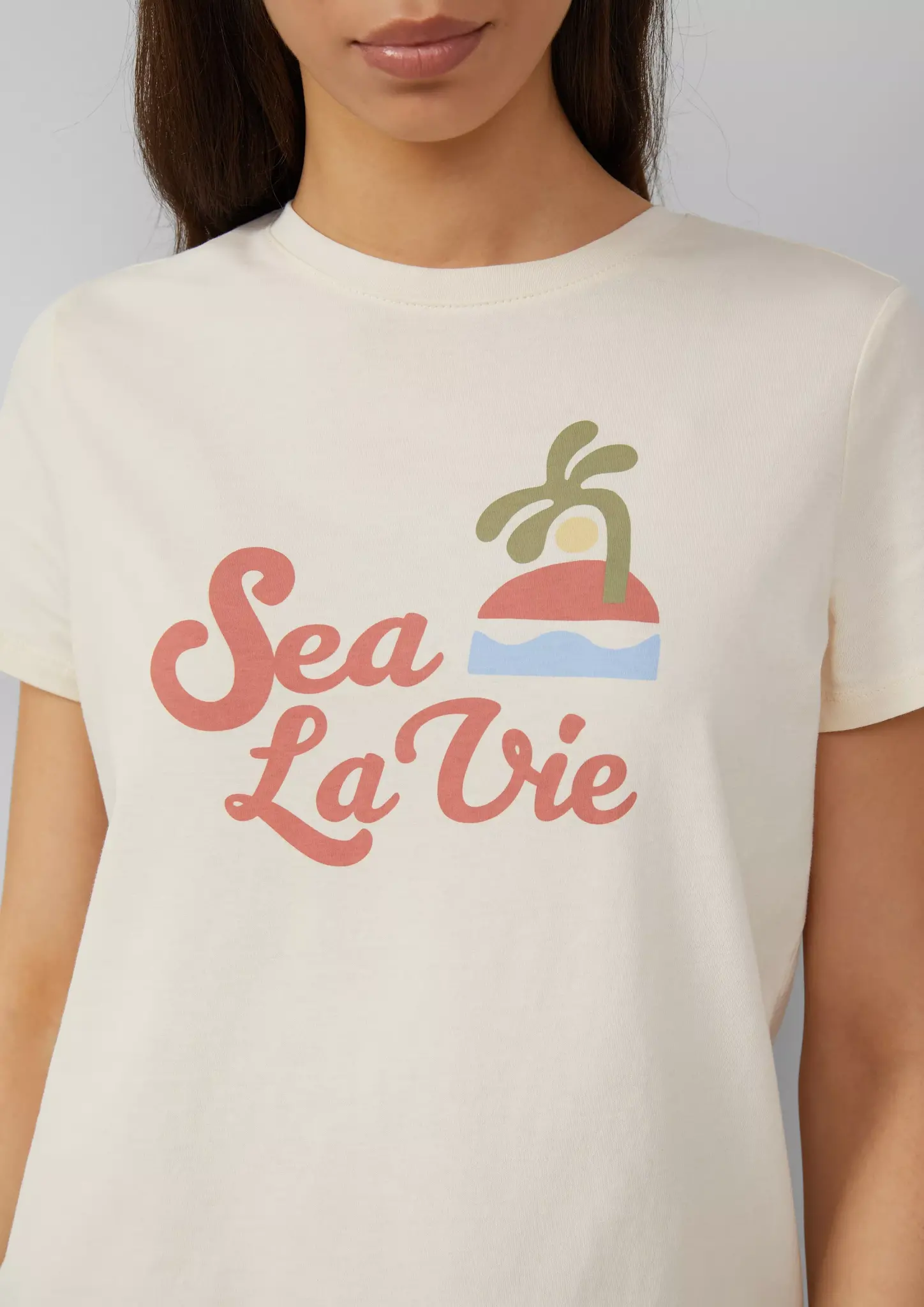 QS by S. Oliver Shirt with Frontprint - Off White