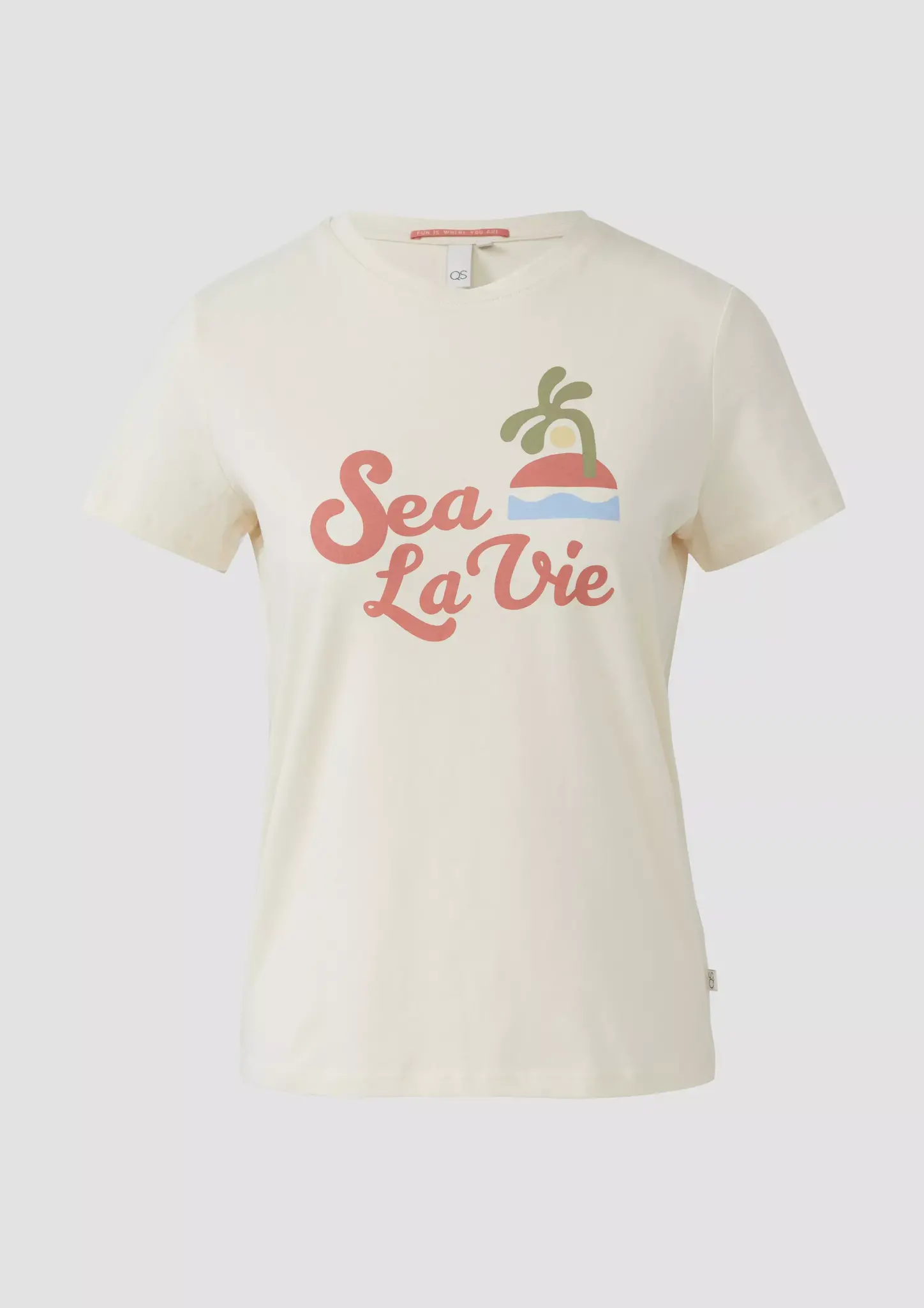 QS by S. Oliver Shirt with Frontprint - Off White