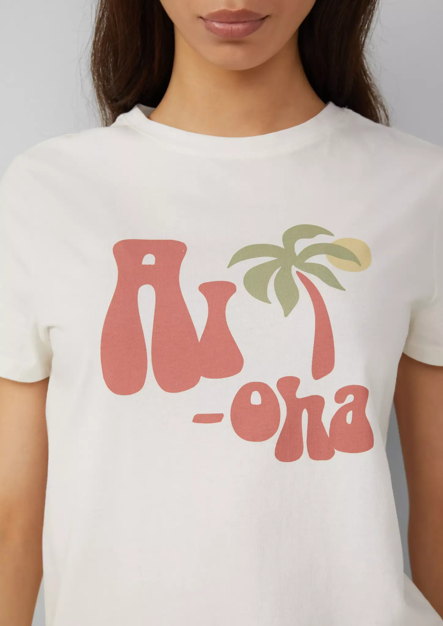 QS by S. Oliver Shirt with Frontprint - Off White