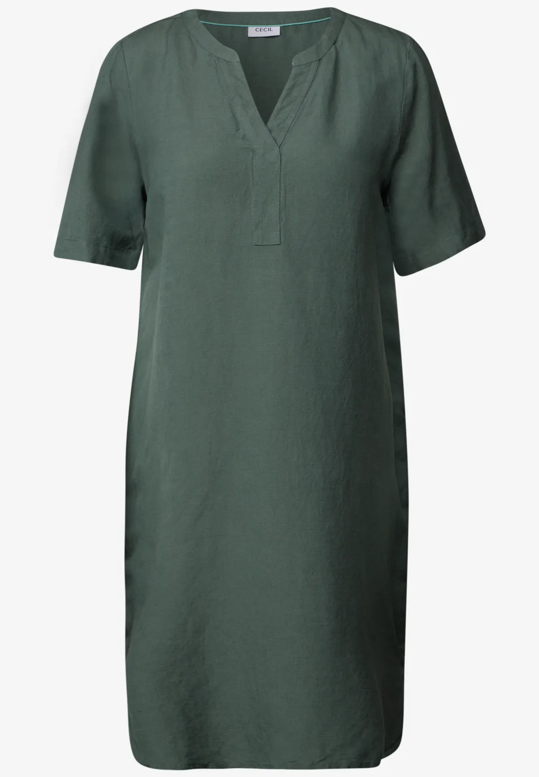 Cecil Split Neck Kleid - Balmy Khaki