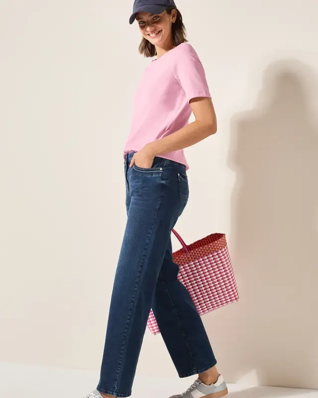 Cecil Basic Rib T-Shirt - Cherry Blossom Pink