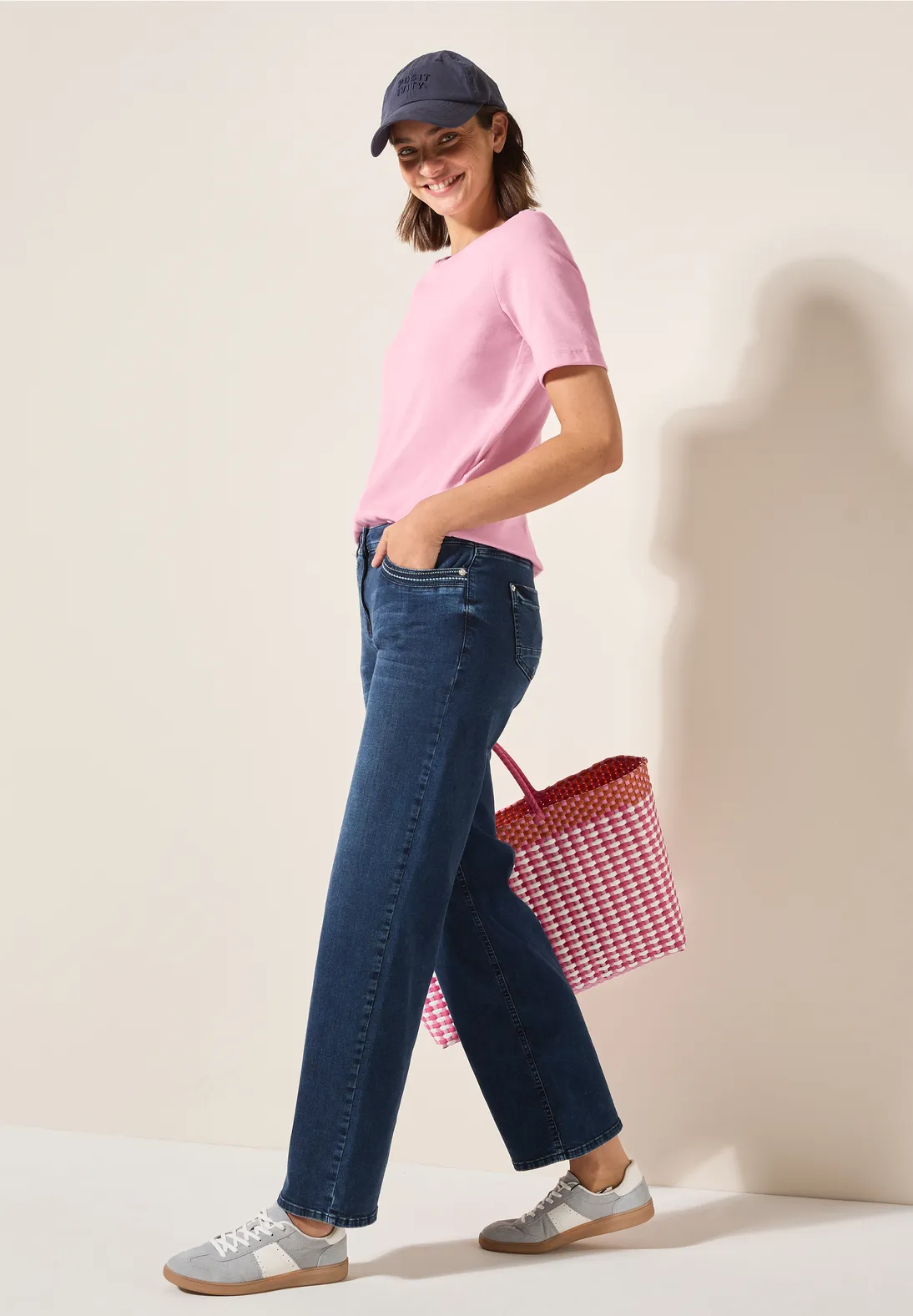 Cecil Basic Rib T-Shirt - Cherry Blossom Pink