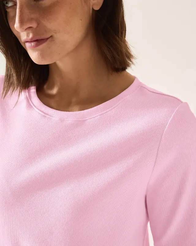 Cecil Basic Rib T-Shirt - Cherry Blossom Pink