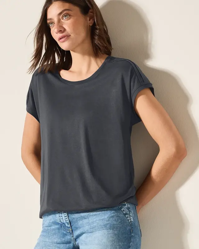 Cecil Shirt in Effen Kleur - Volcanic Grey