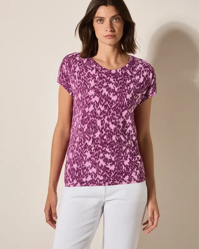 Cecil T-Shirt met Minimal Print - Cherry Blossom Pink