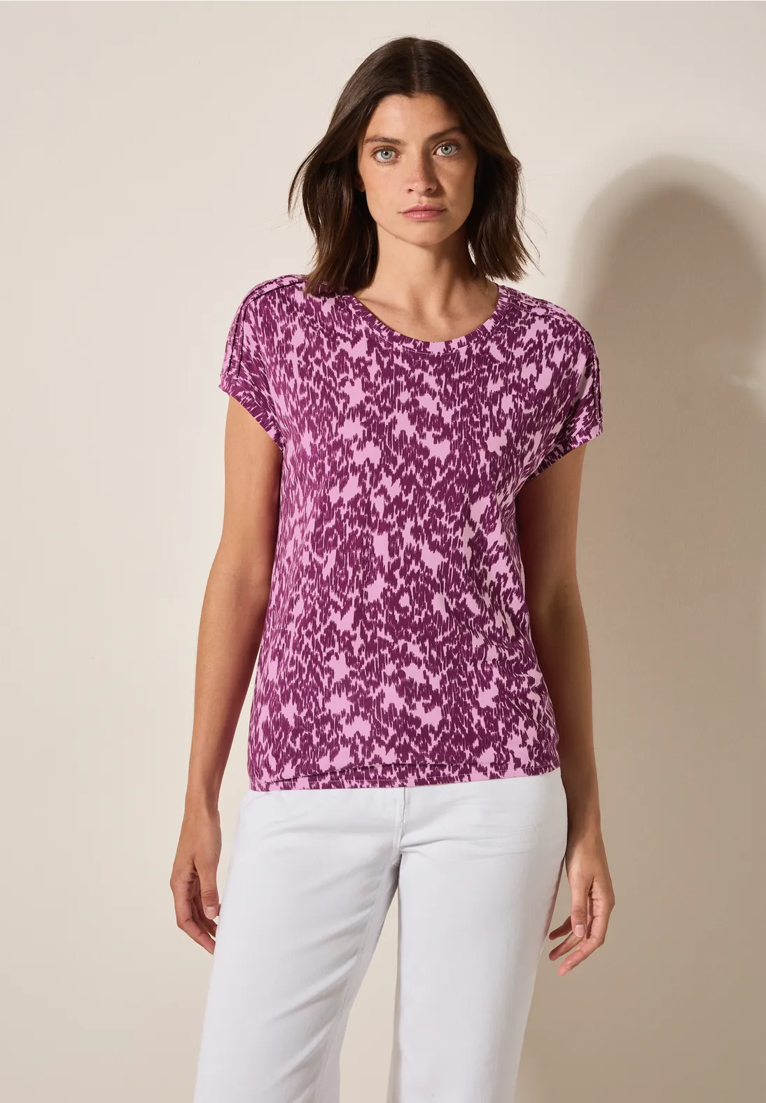 Cecil T-Shirt met Minimal Print - Cherry Blossom Pink
