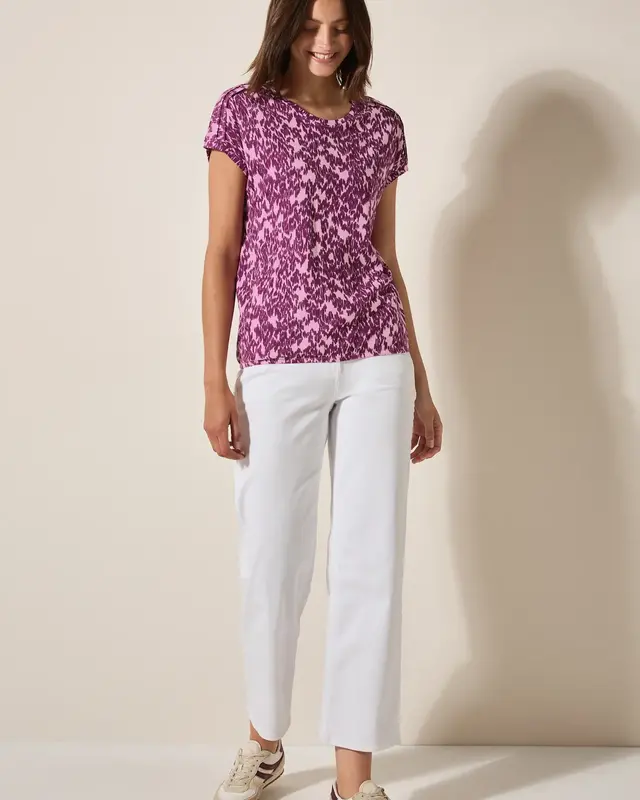 Cecil T-Shirt met Minimal Print - Cherry Blossom Pink