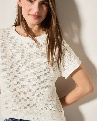 Cecil Structuur Shirt - Vanilla White