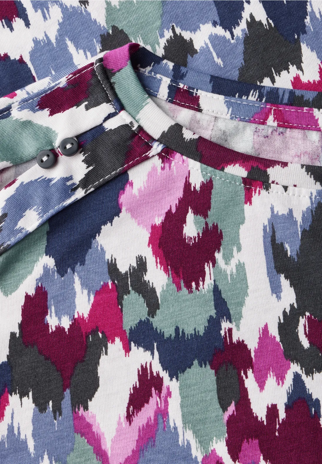 Cecil T-Shirt with Button Detail - Vanilla White