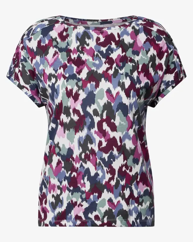 Cecil T-Shirt with Button Detail - Vanilla White