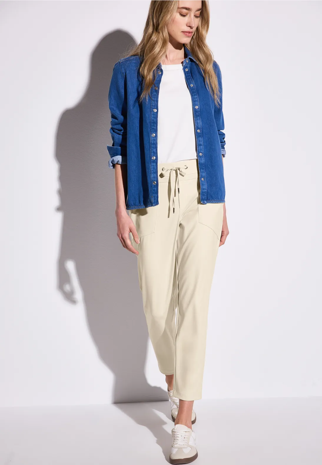 Street One Loose Fit Travel Hose Bonny - Moonstone Sand