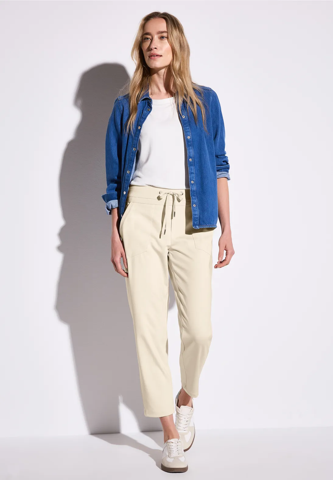 Street One Loose Fit Travel Broek Bonny - Moonstone Sand