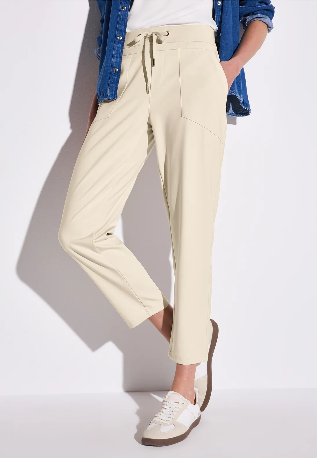 Street One Loose Fit Travel Hose Bonny - Moonstone Sand