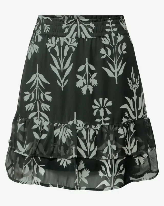 Street One Studio Chiffon Rok met Volants - Desert Pine Green