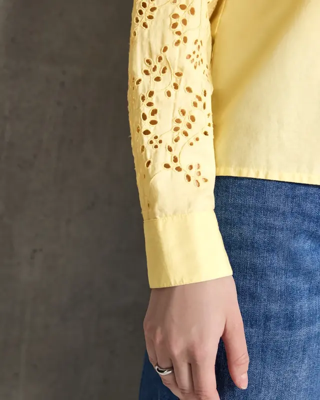Street One Studio Blouse met Geborduurde Mouwen - Blend Yellow