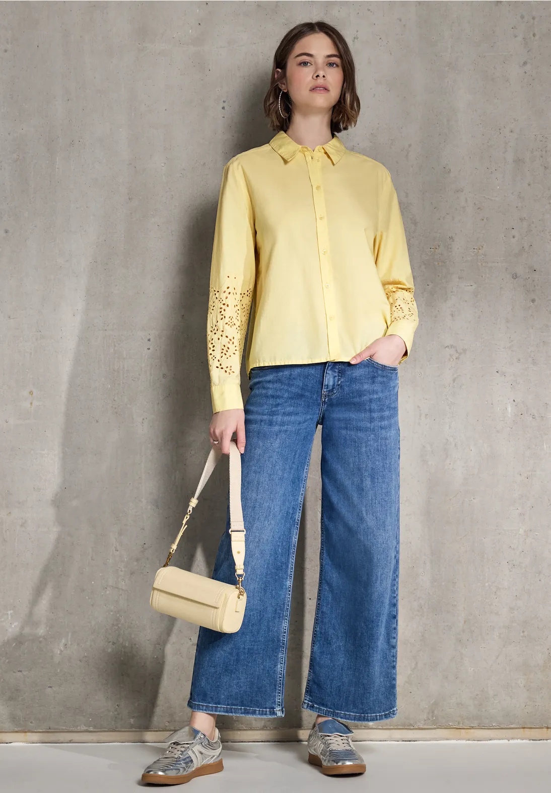 Street One Studio Blouse met Geborduurde Mouwen - Blend Yellow