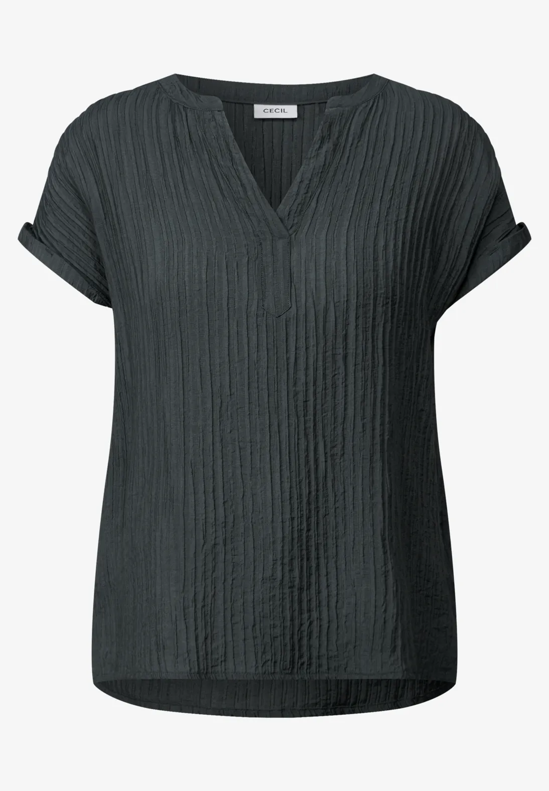 Cecil Gestructureerde Blouse - Slate Khaki