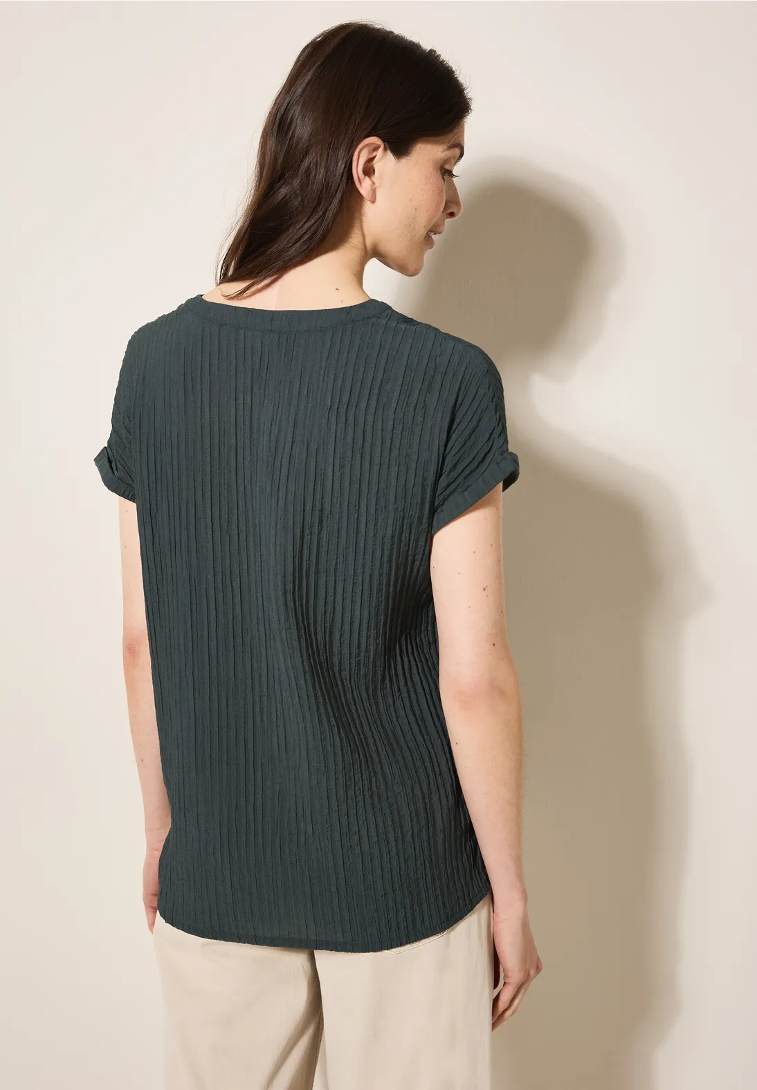Cecil Gestructureerde Blouse - Slate Khaki