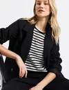 Street One Striped Shirt with Text - Black