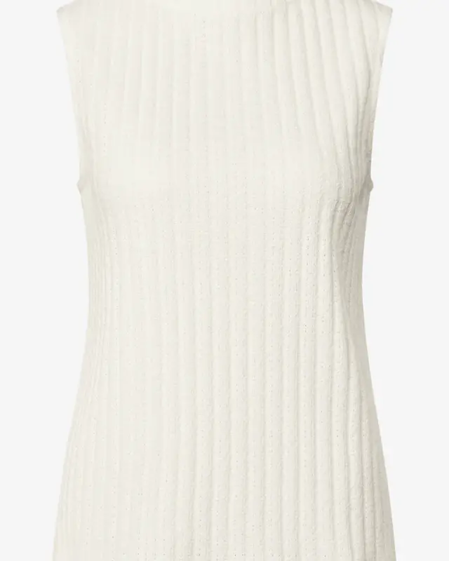 Street One Studio Top mit Rippstruktur - Off White