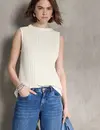 Street One Studio Top met Geribbelde Structuur - Off White