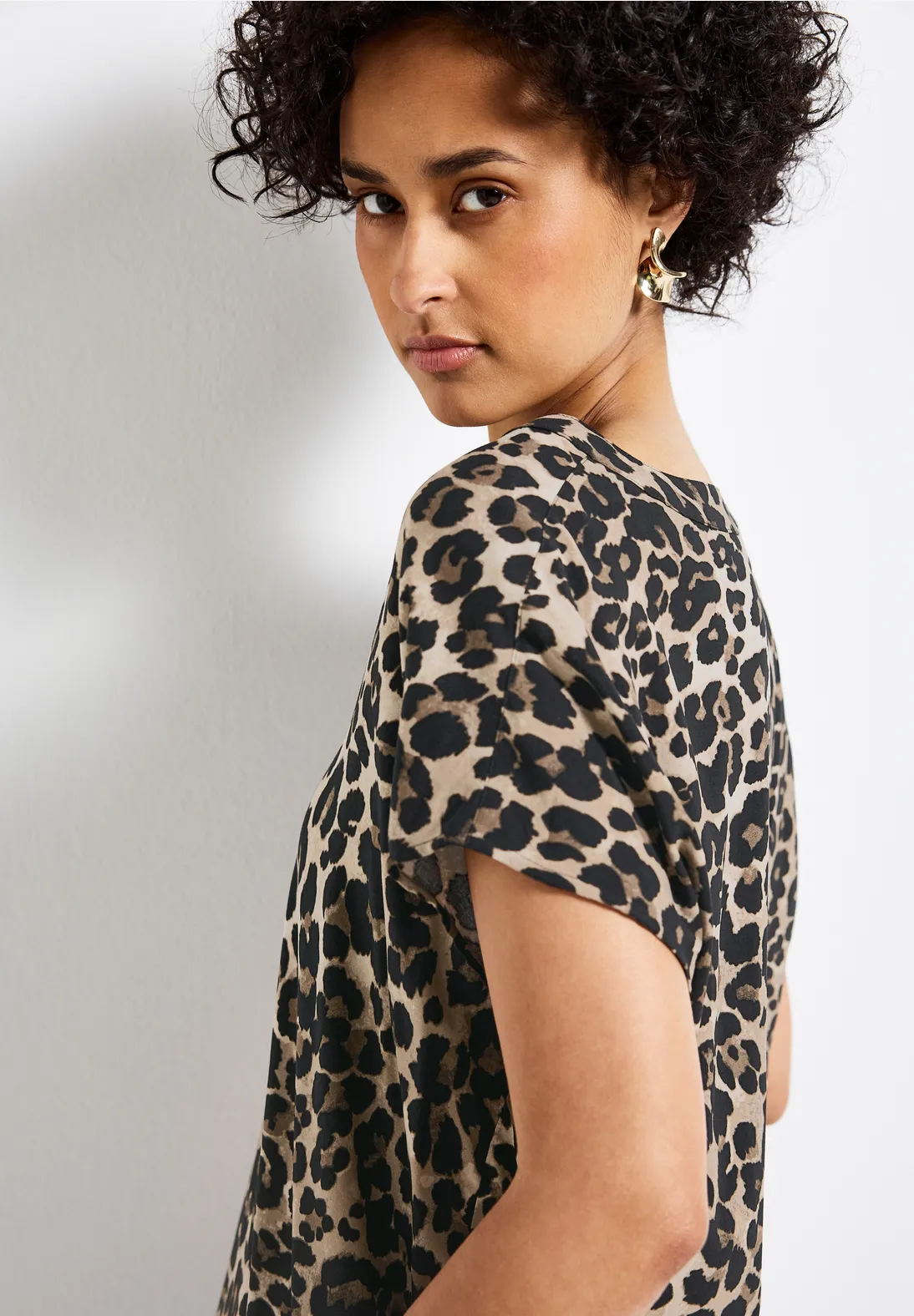 Street One Blusenshirt mit Leo-Muster - Black