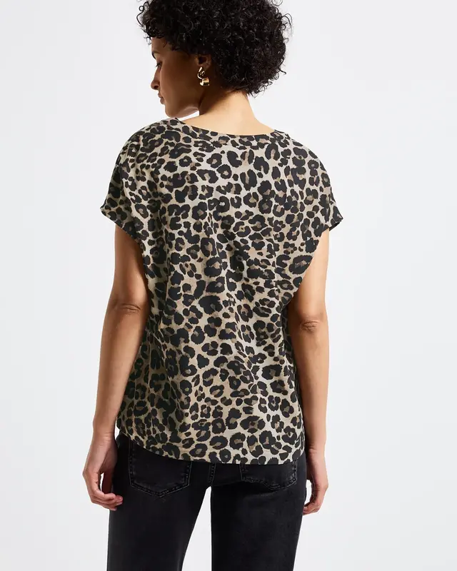 Street One Leopard Print Blouse - Black