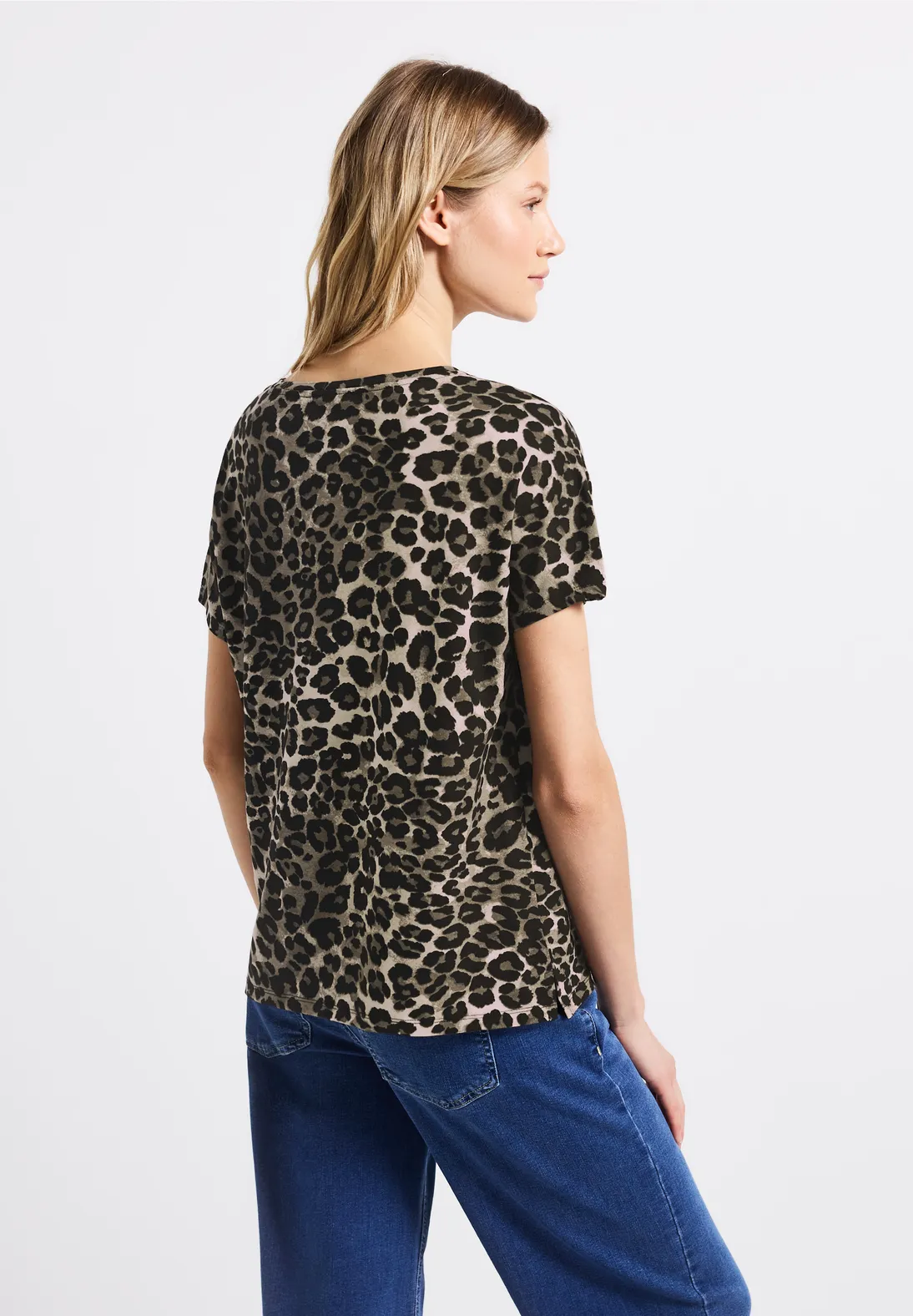 Street One Shirt mit Leo-Muster Crista - Black