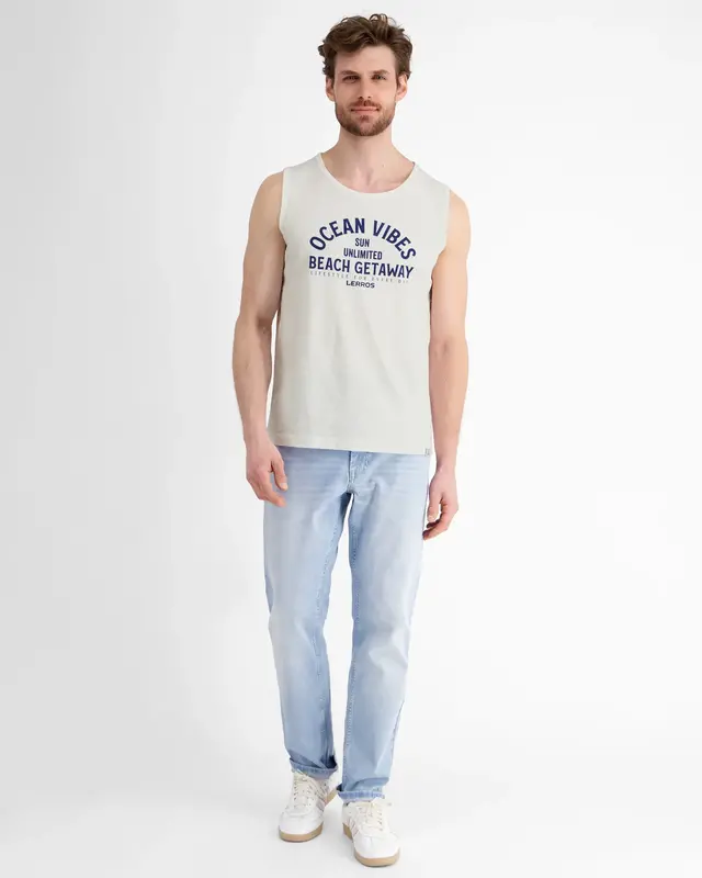 Lerros Tanktop met Frontprint - Broken White