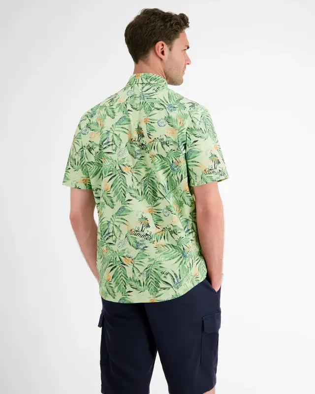 Lerros Stretch Kurzarm Shirt AOP - Light Peppermint